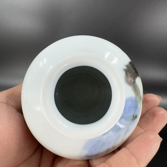 Vintage Hand Made Oriental Pottery Bud Vase Vessel Artist Marked Porcelain VTG - Picture 14 of 16